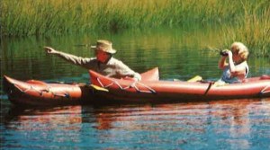 My father and Fritzi doing some modeling work for our inflatable kayak business in the 1970s
